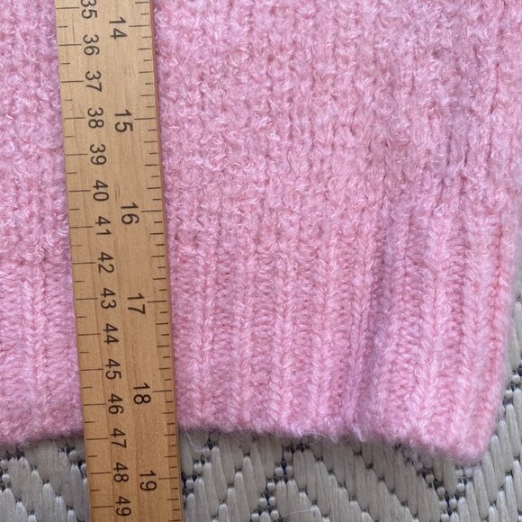 Free People Bradley Cropped Boxy Turtleneck Sweater XS Bubblegum Pink Pullover - Picture 8 of 8